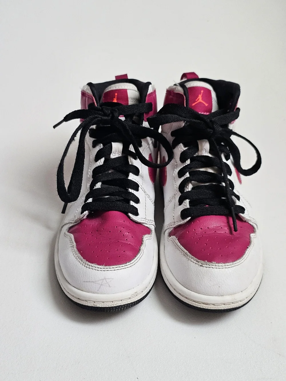 Air Jordan 1 Retro High GS White Sport Fuchsia Pink Black Youth 3Y - Picture 3 of 11